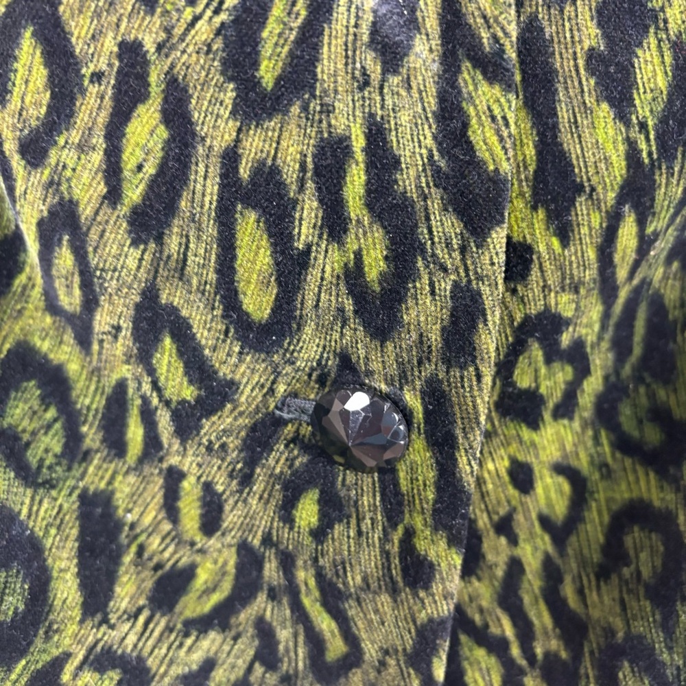 Anthro-Anthracite Leopard print green velvet blazer w/peacock pin-Woman’s 10-EUC - Picture 8 of 14